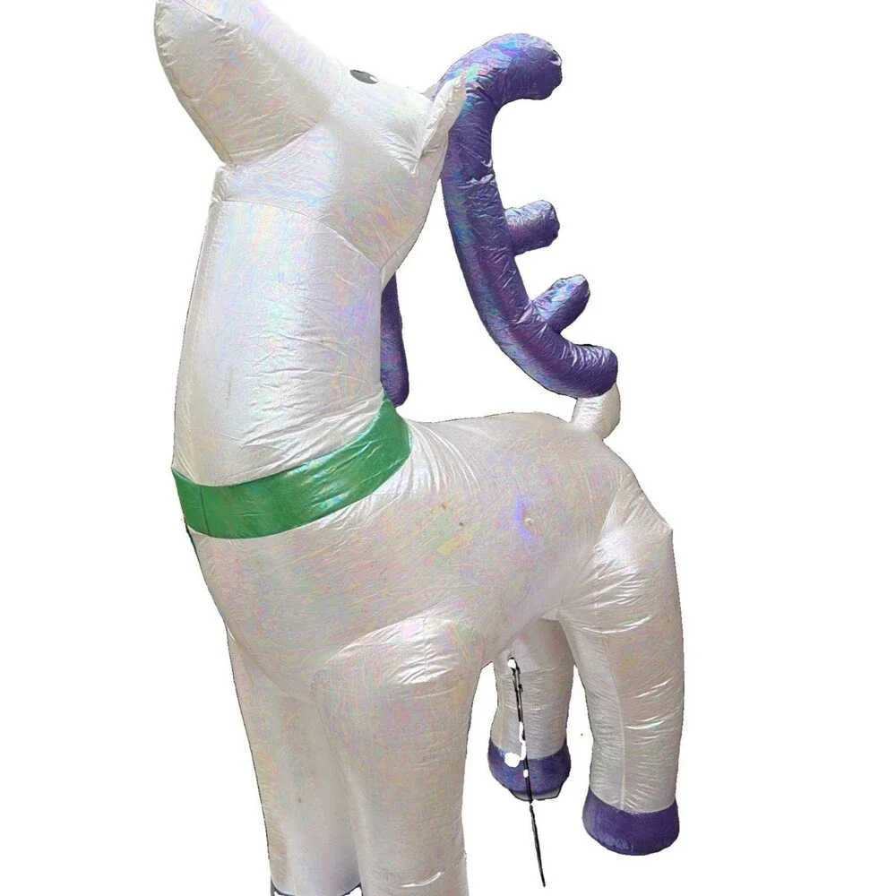 Gemmy Airblown 6.5 Ft Iridescent Reindeer LED Christmas Inflatable w/ Box Tested